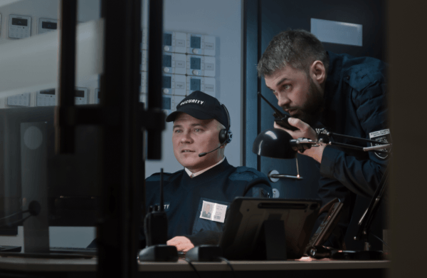 Live operators verifying alarm before police response