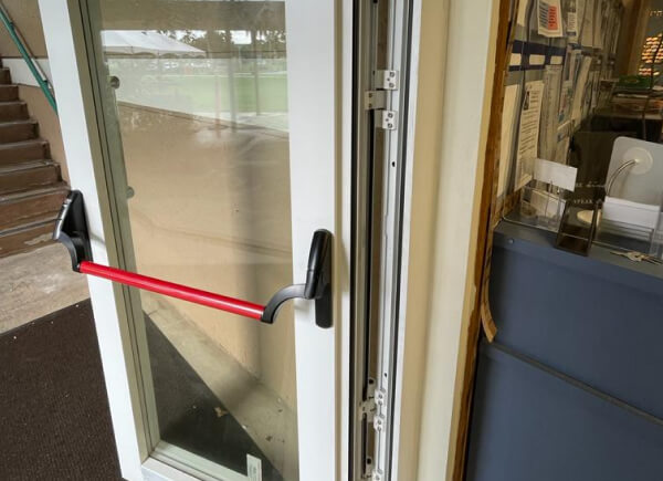 School entry door with lockdown lock solution by TXP Security