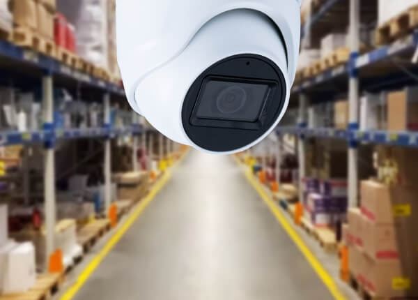 Security camera for a warehouse facility