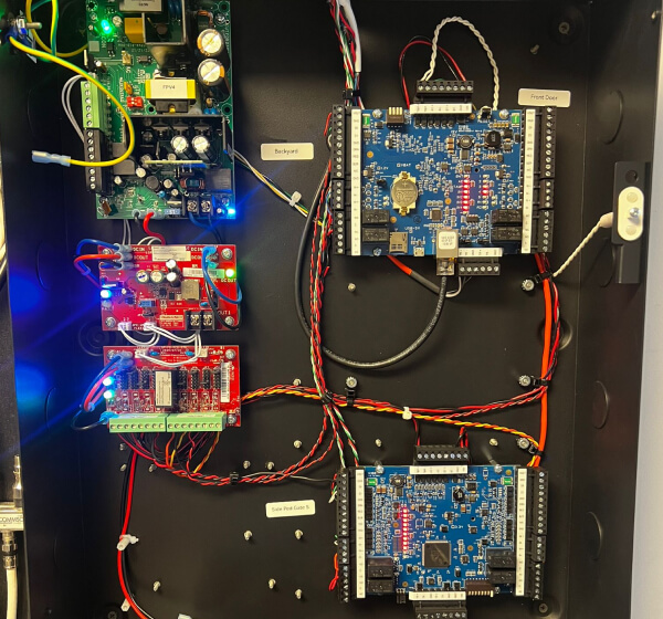 Access control panel wiring for Austin commercial building doors, gates