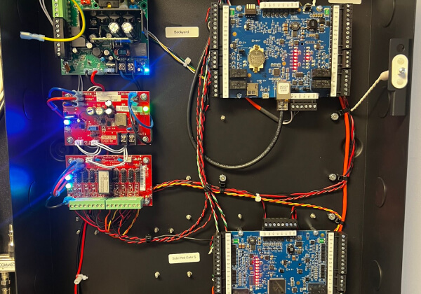 Commercial access control panel installed for an Austin building