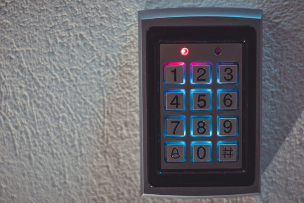 Keypad access control reader for a San Marcos property