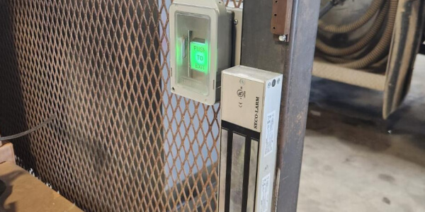 Magnetic lock securing a commercial door entry in Tyler