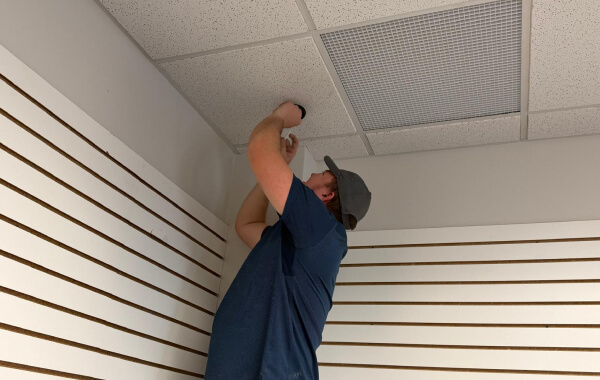 Security camera connected to the access control system in Austin